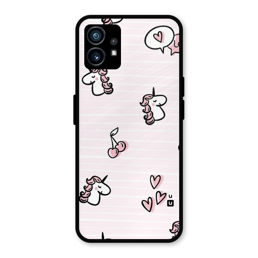 Strawberries And Unicorns Metal Back Case for Nothing Phone 1