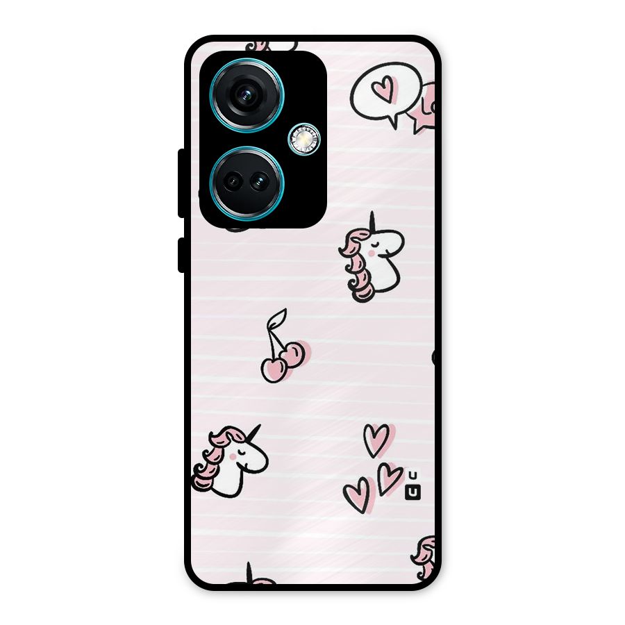 Strawberries And Unicorns Metal Back Case for OnePlus Nord CE 3 5G