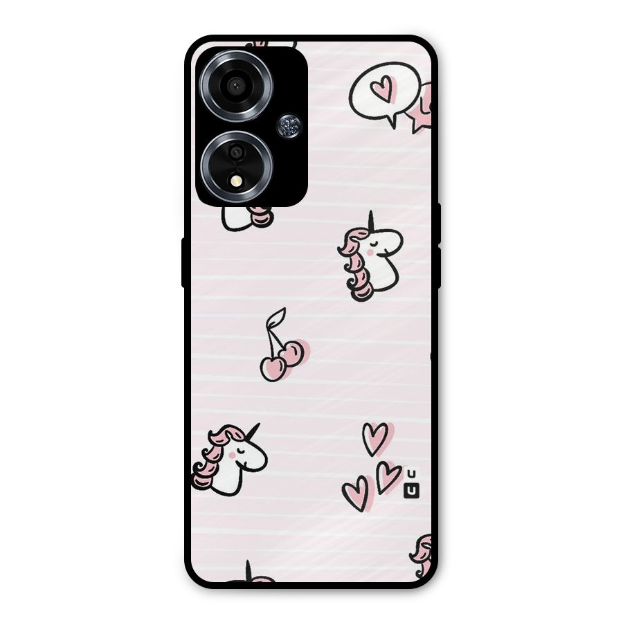Strawberries And Unicorns Metal Back Case for Oppo A59