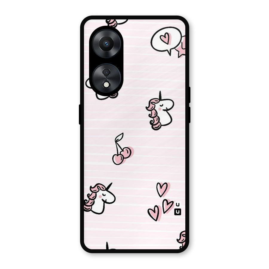 Strawberries And Unicorns Metal Back Case for Oppo A78