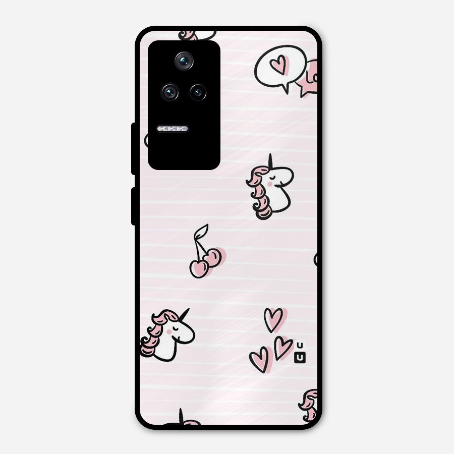 Strawberries And Unicorns Metal Back Case for Poco F4 5G