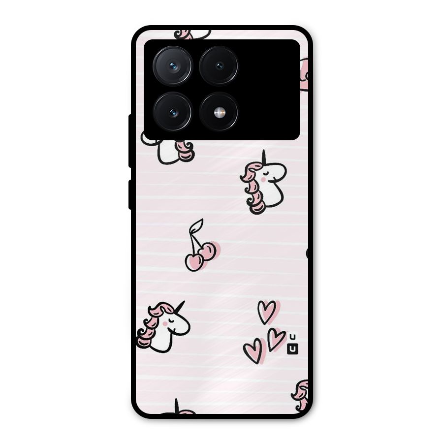 Strawberries And Unicorns Metal Back Case for Poco X6 Pro
