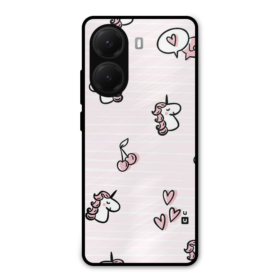 Strawberries And Unicorns Metal Back Case for Poco X7 Pro
