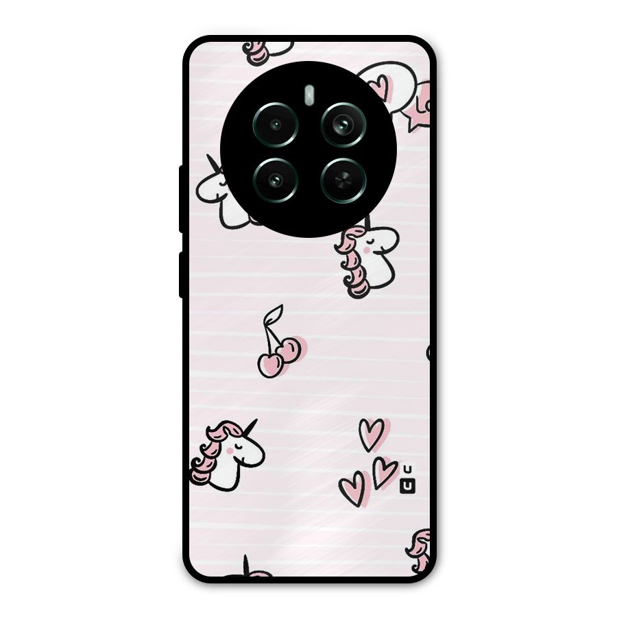 Strawberries And Unicorns Metal Back Case for Realme 12 Pro Plus