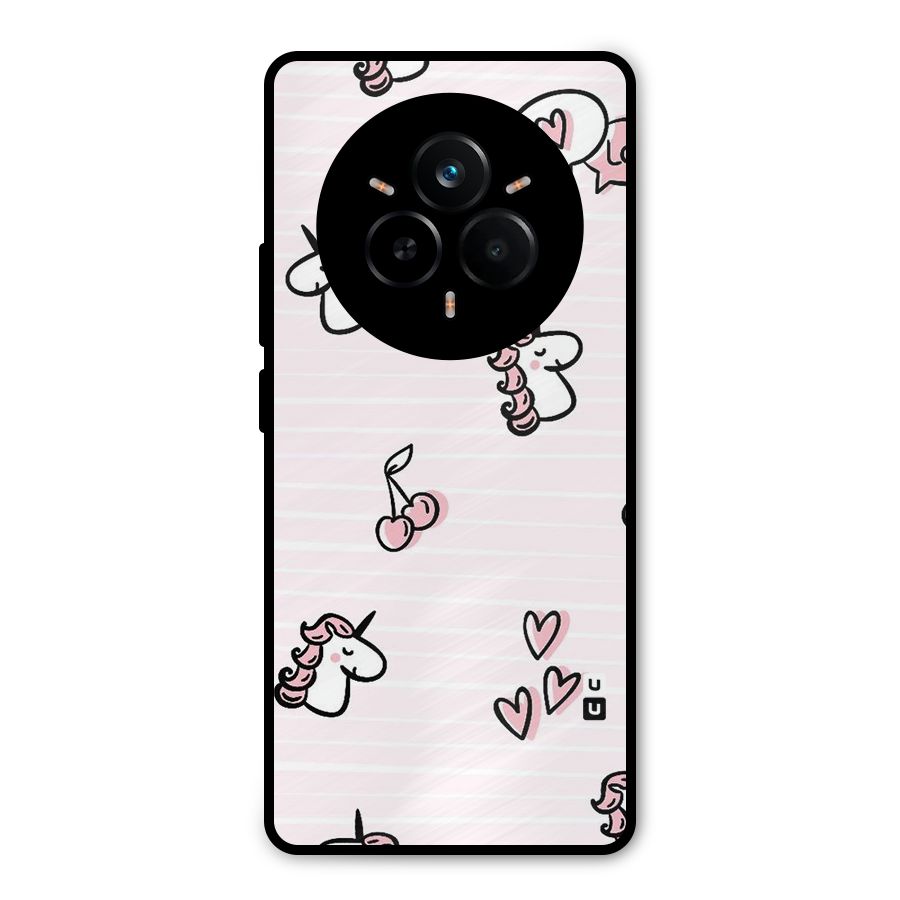 Strawberries And Unicorns Metal Back Case for Realme 14 Pro Plus