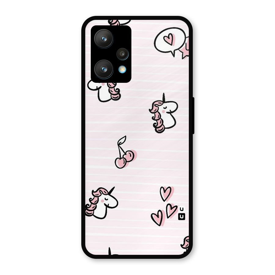 Strawberries And Unicorns Metal Back Case for Realme Narzo 50 Pro