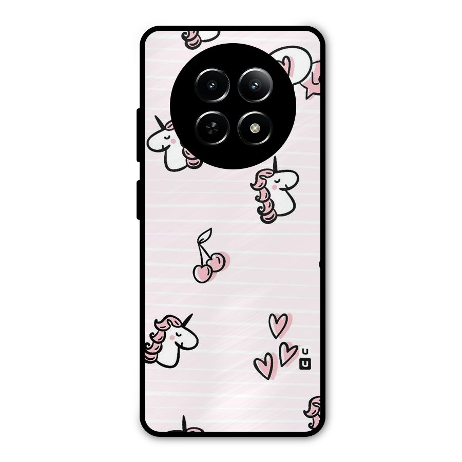 Strawberries And Unicorns Metal Back Case for Realme Narzo 70x 5G