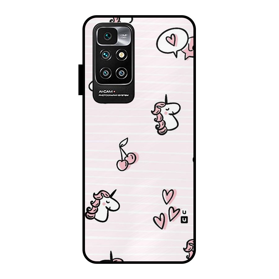 Strawberries And Unicorns Metal Back Case for Redmi 10 Prime