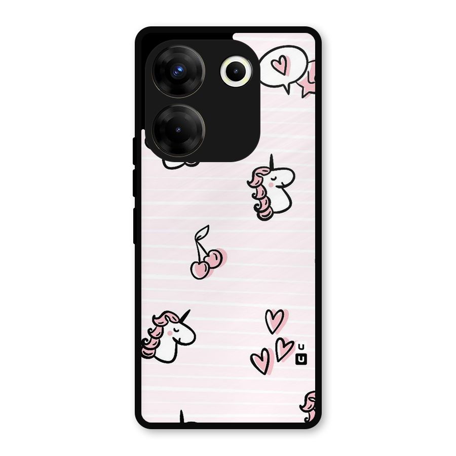 Strawberries And Unicorns Metal Back Case for Tecno Camon 20