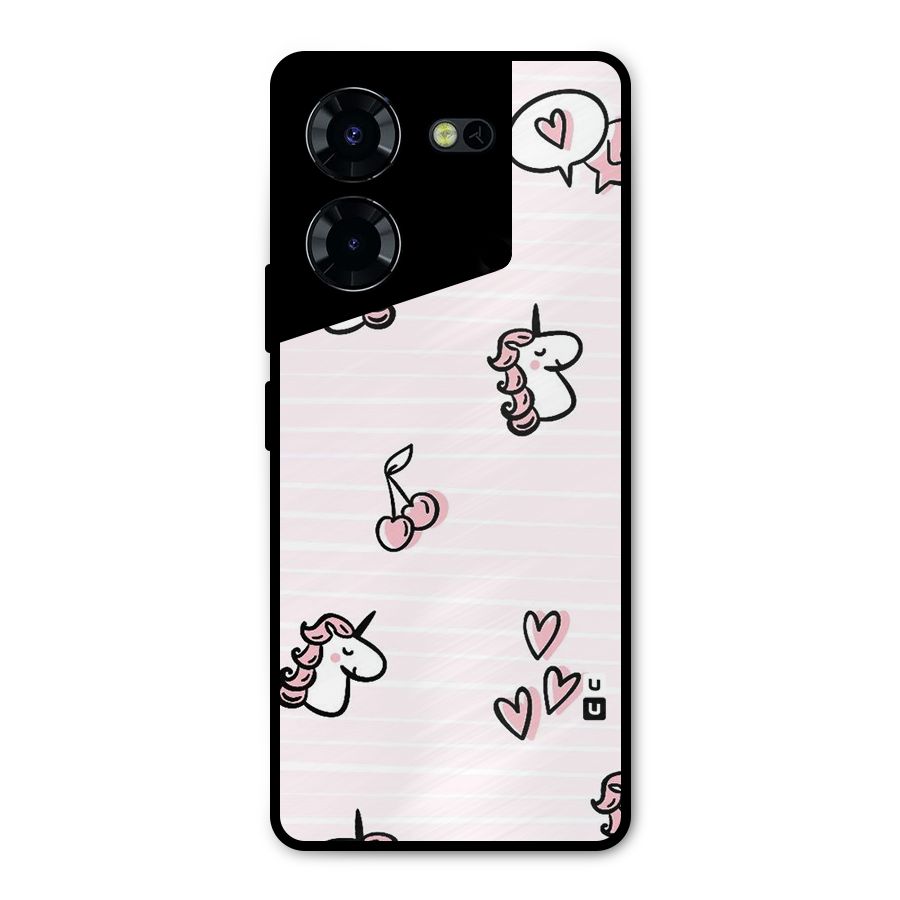 Strawberries And Unicorns Metal Back Case for Tecno Pova 5 Pro 5G