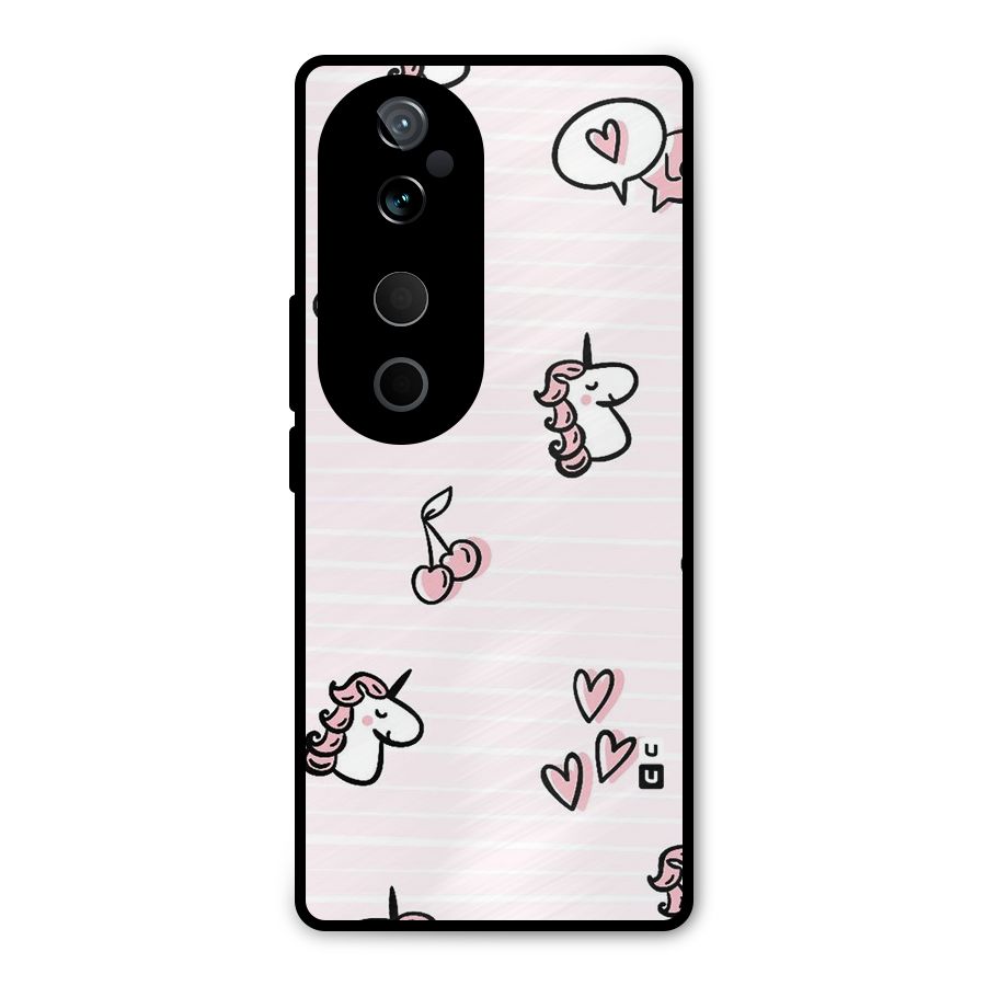Strawberries And Unicorns Metal Back Case for Vivo T3 Ultra