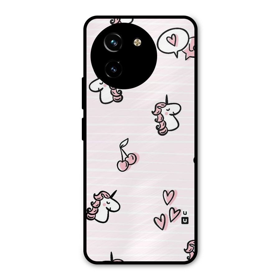 Strawberries And Unicorns Metal Back Case for Vivo T3x