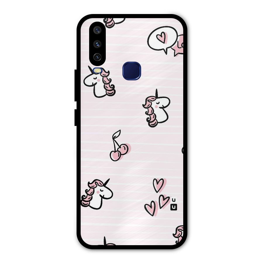 Strawberries And Unicorns Metal Back Case for Vivo U10