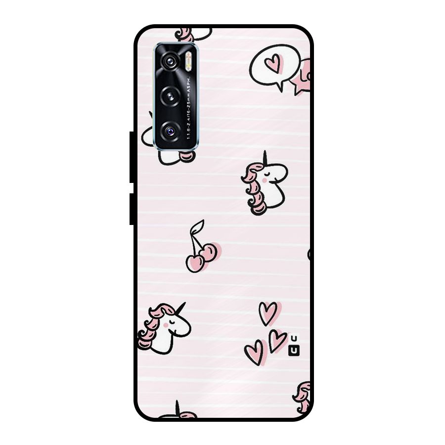 Strawberries And Unicorns Metal Back Case for Vivo V20 SE