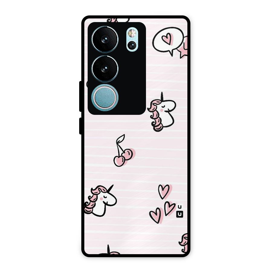 Strawberries And Unicorns Metal Back Case for Vivo V29