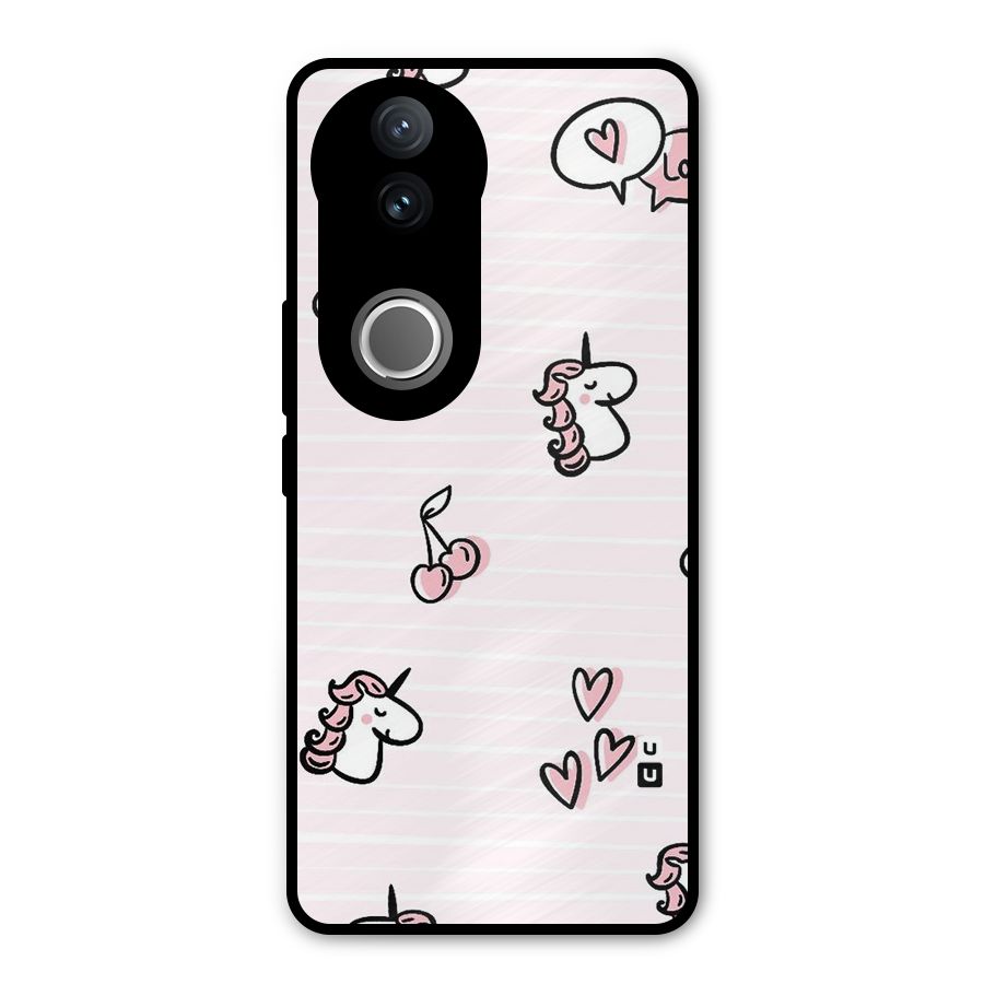 Strawberries And Unicorns Metal Back Case for Vivo V50e