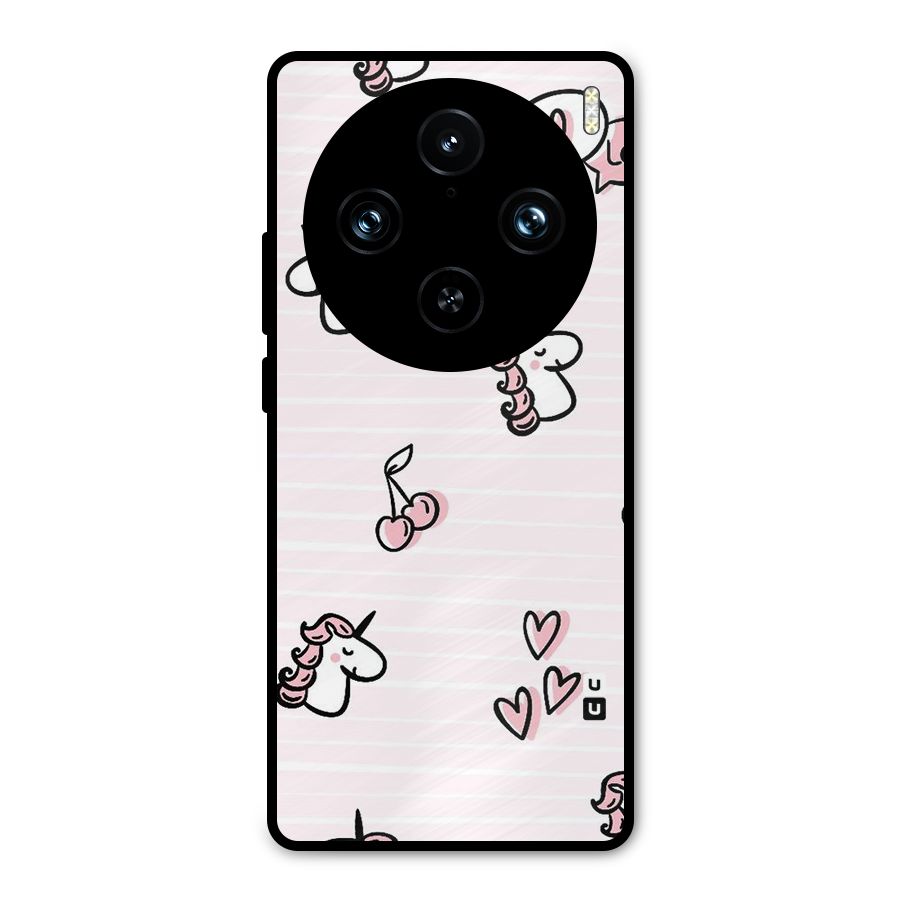Strawberries And Unicorns Metal Back Case for Vivo X100 Pro