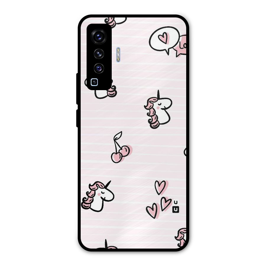 Strawberries And Unicorns Metal Back Case for Vivo X50