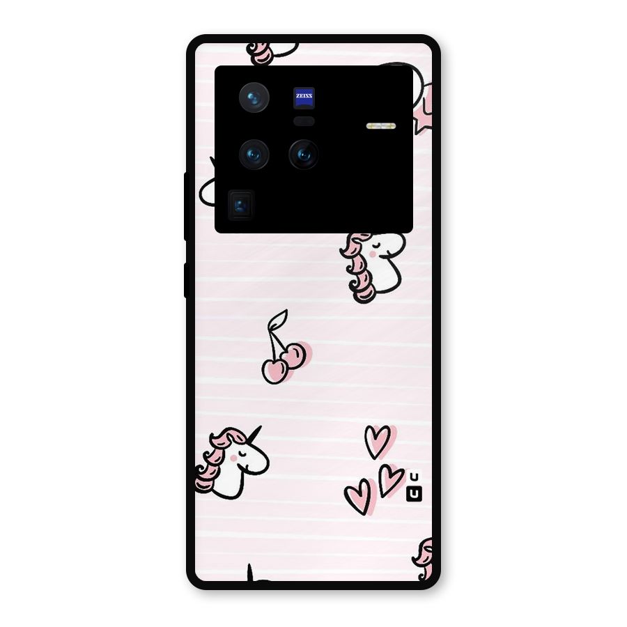 Strawberries And Unicorns Metal Back Case for Vivo X80 Pro