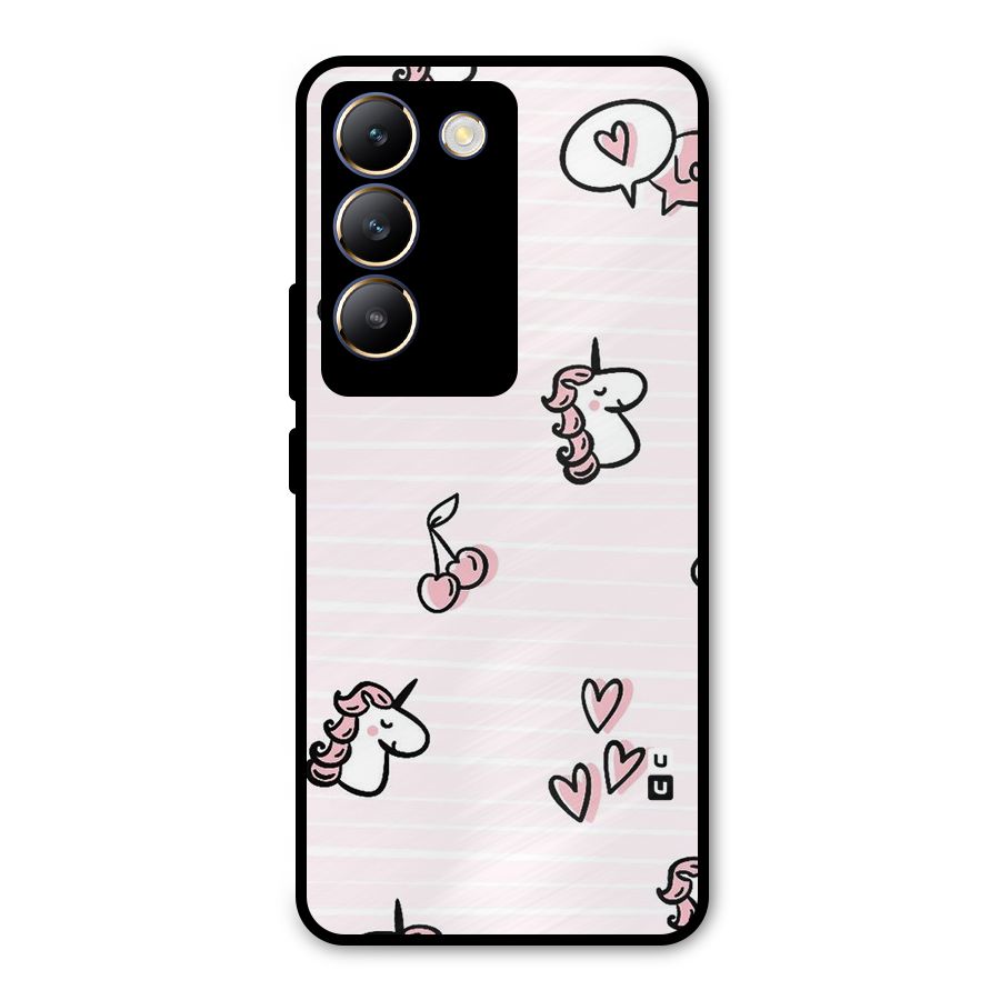 Strawberries And Unicorns Metal Back Case for Vivo Y200e