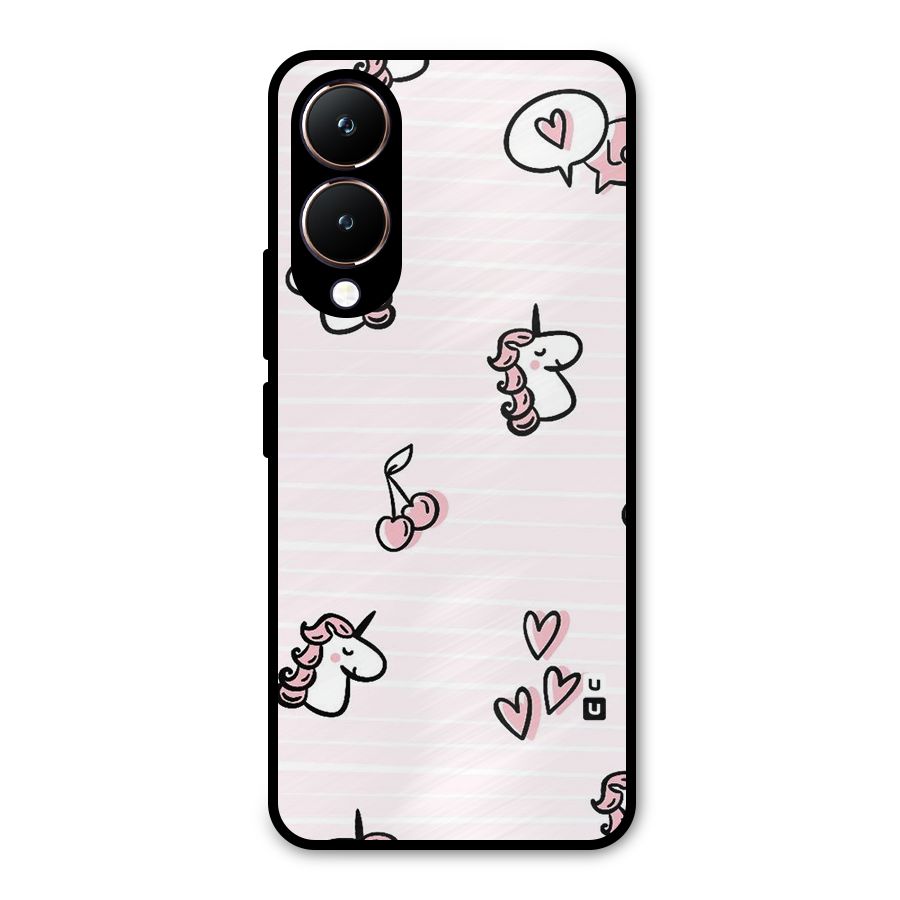 Strawberries And Unicorns Metal Back Case for Vivo Y28