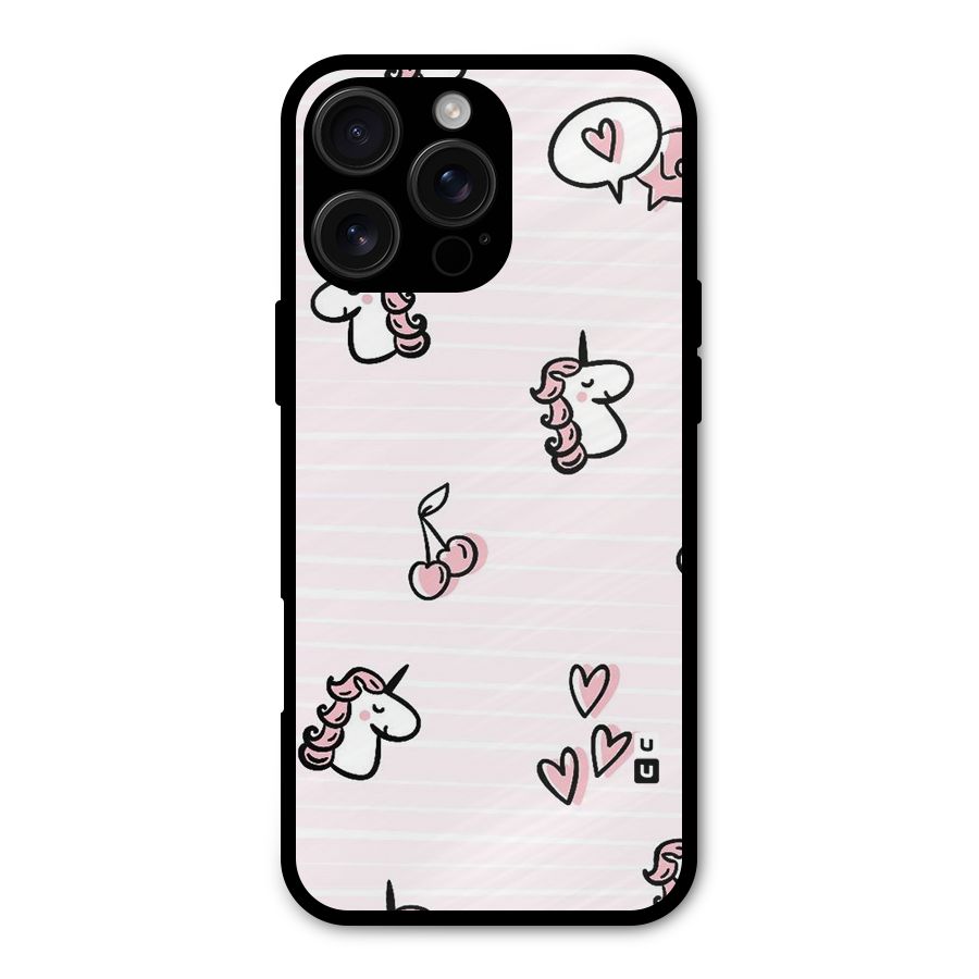 Strawberries And Unicorns Metal Back Case for iPhone 16 Pro Max