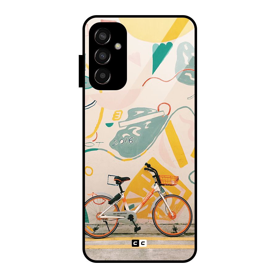 Street Art Bicycle Glass Back Case for Galaxy F13