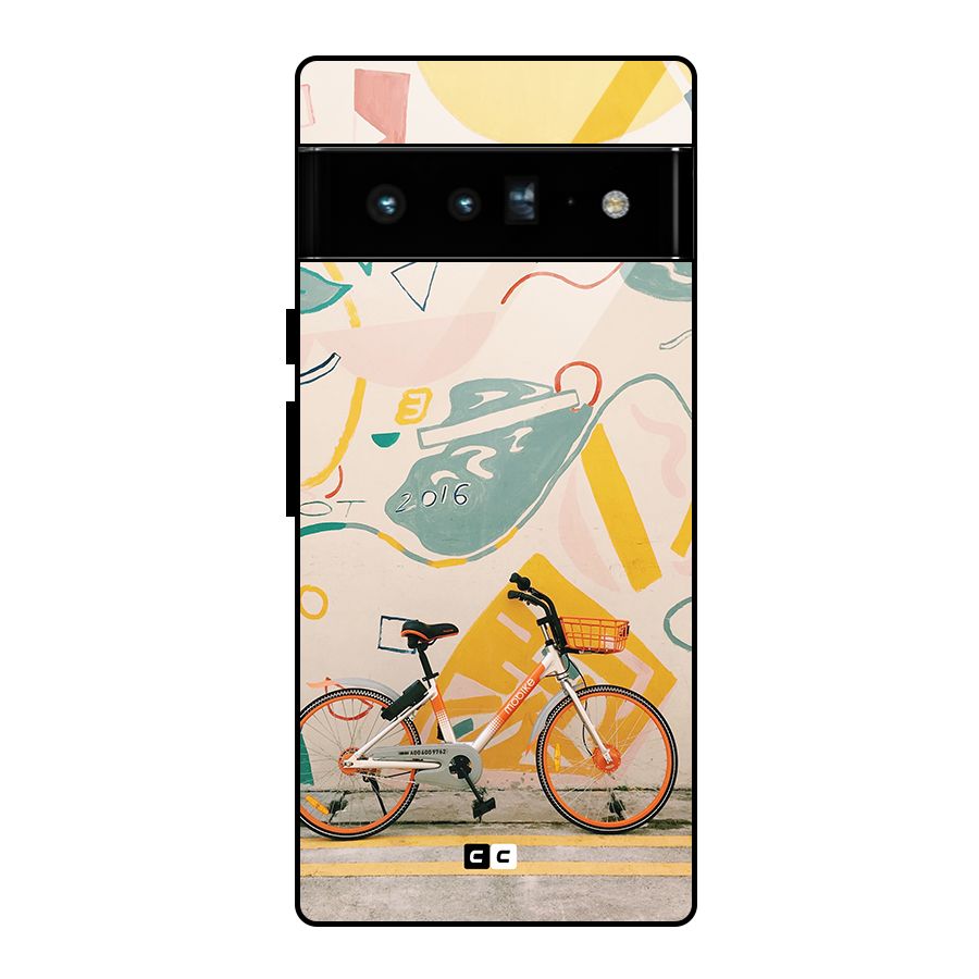 Street Art Bicycle Glass Back Case for Google Pixel 6 Pro