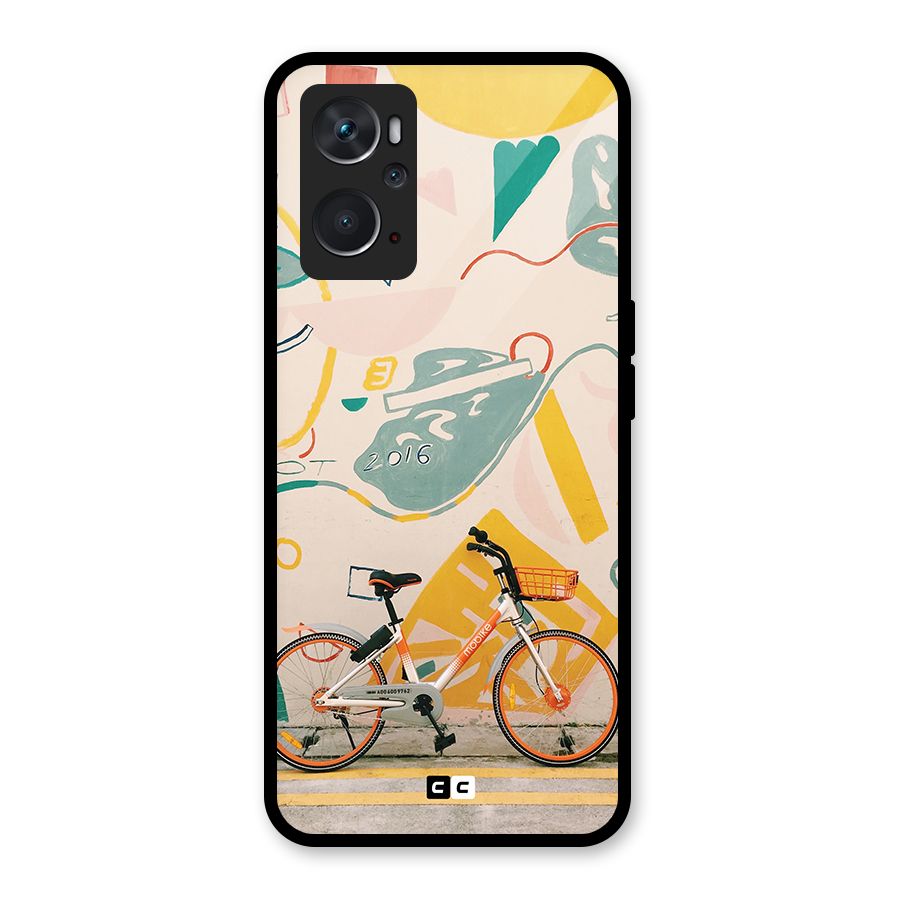 Street Art Bicycle Glass Back Case for Oppo K10 4G