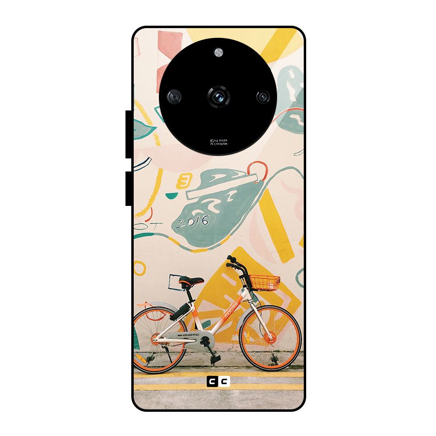 Street Art Bicycle Glass Back Case for Realme Narzo 60 5G
