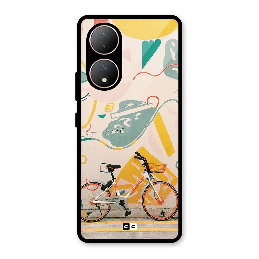 Street Art Bicycle Glass Back Case for Vivo Y100A
