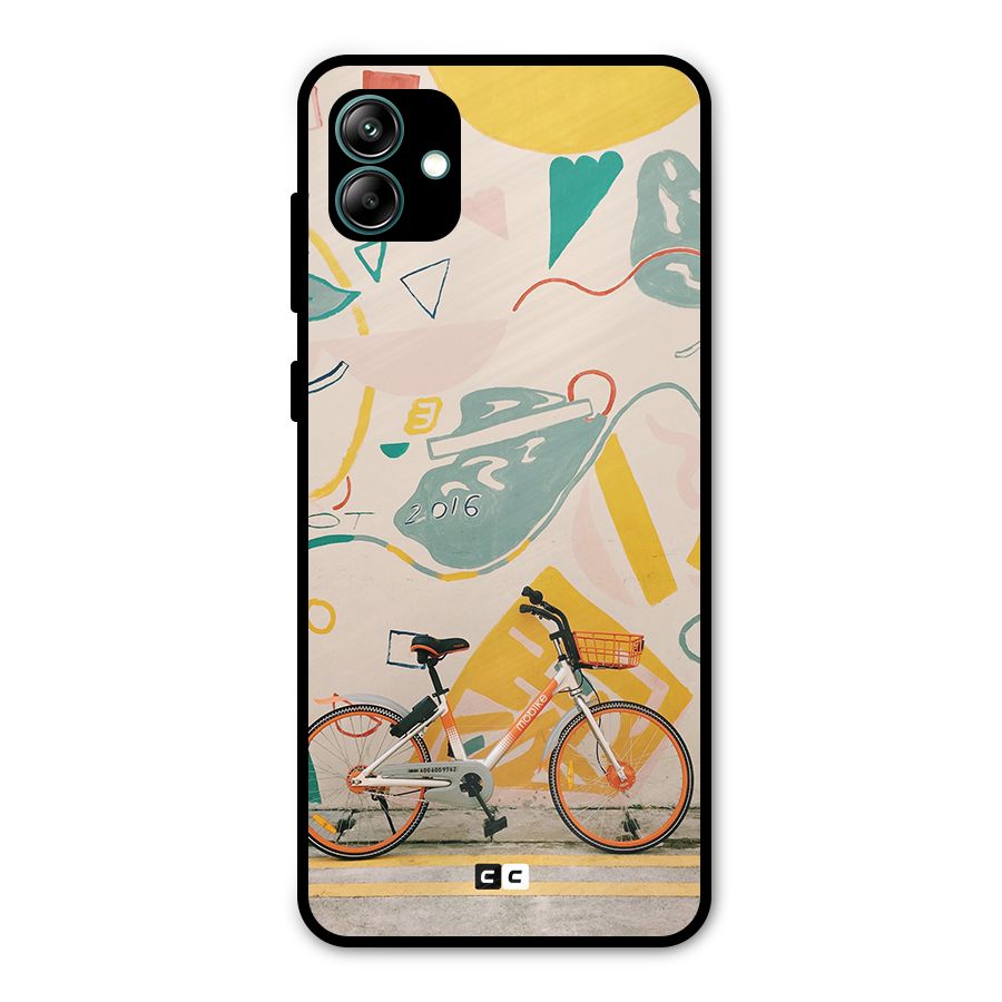 Street Art Bicycle Metal Back Case for Galaxy A04