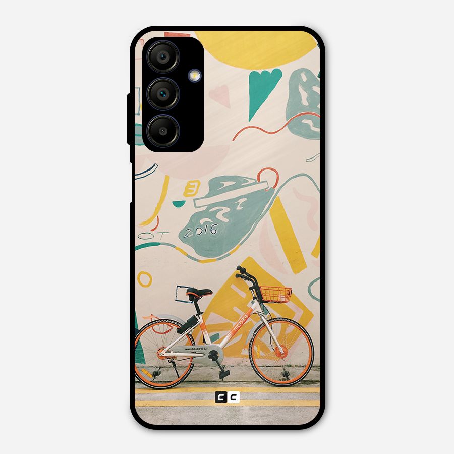 Street Art Bicycle Metal Back Case for Galaxy A15 5G