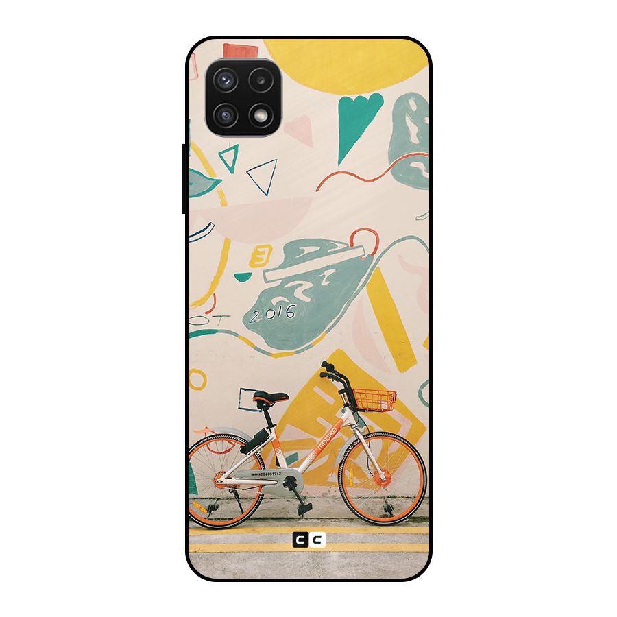 Street Art Bicycle Metal Back Case for Galaxy A22 5G