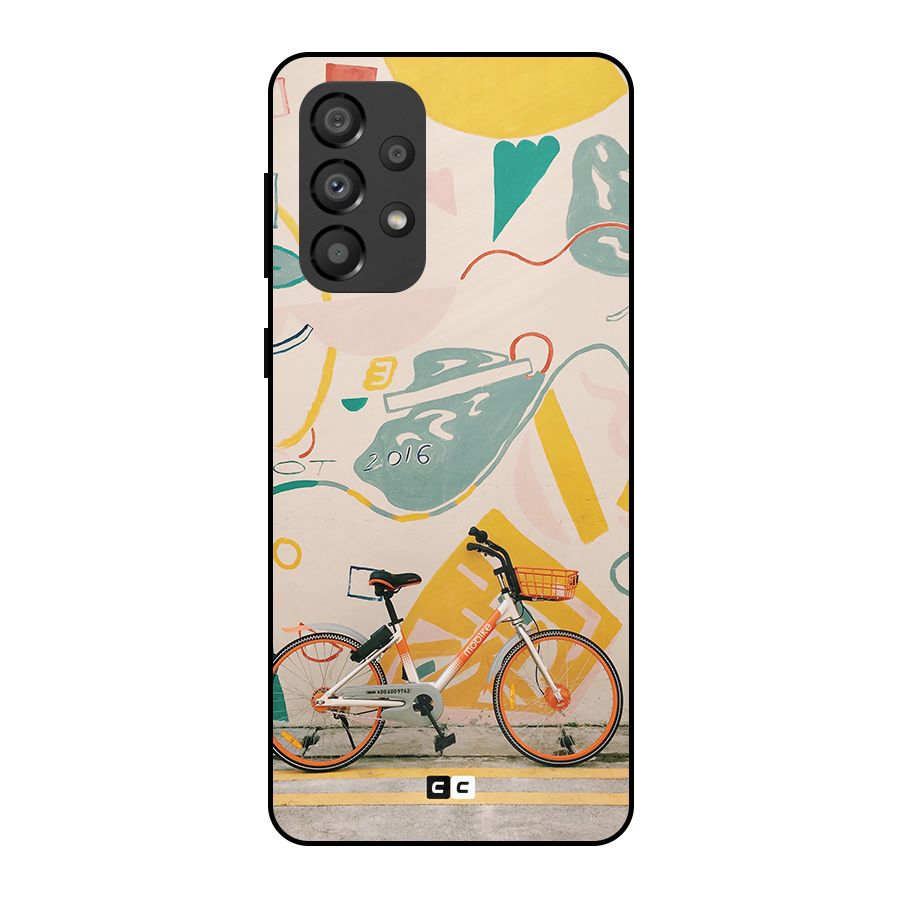 Street Art Bicycle Metal Back Case for Galaxy A33 5G