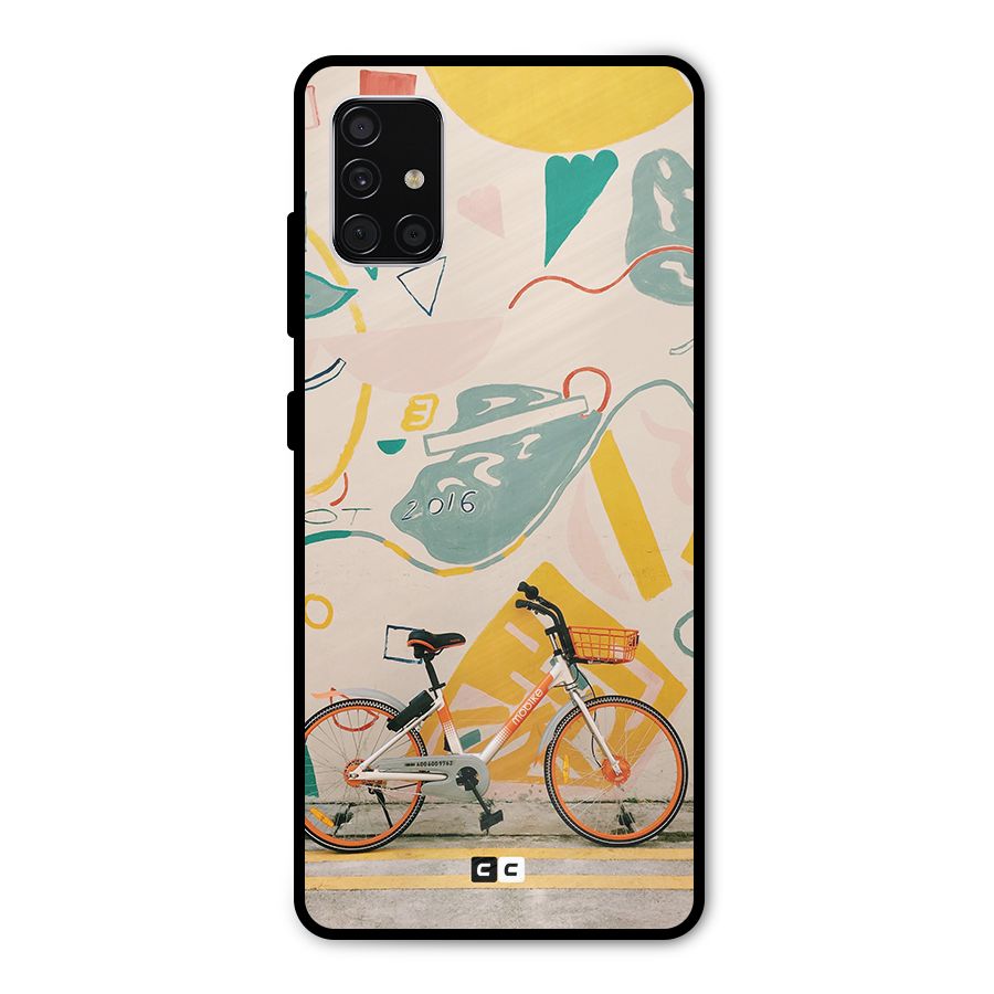 Street Art Bicycle Metal Back Case for Galaxy A51