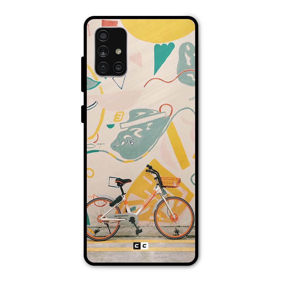 Street Art Bicycle Metal Back Case for Galaxy A71