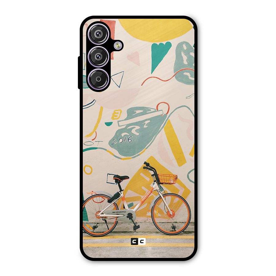 Street Art Bicycle Metal Back Case for Galaxy F15