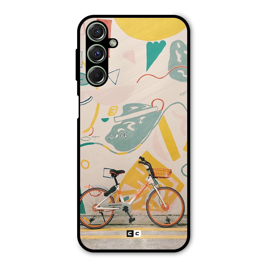 Street Art Bicycle Metal Back Case for Galaxy F34