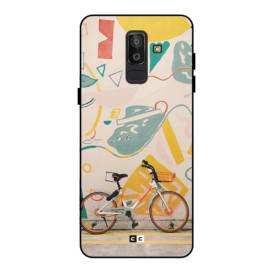 Street Art Bicycle Metal Back Case for Galaxy J8