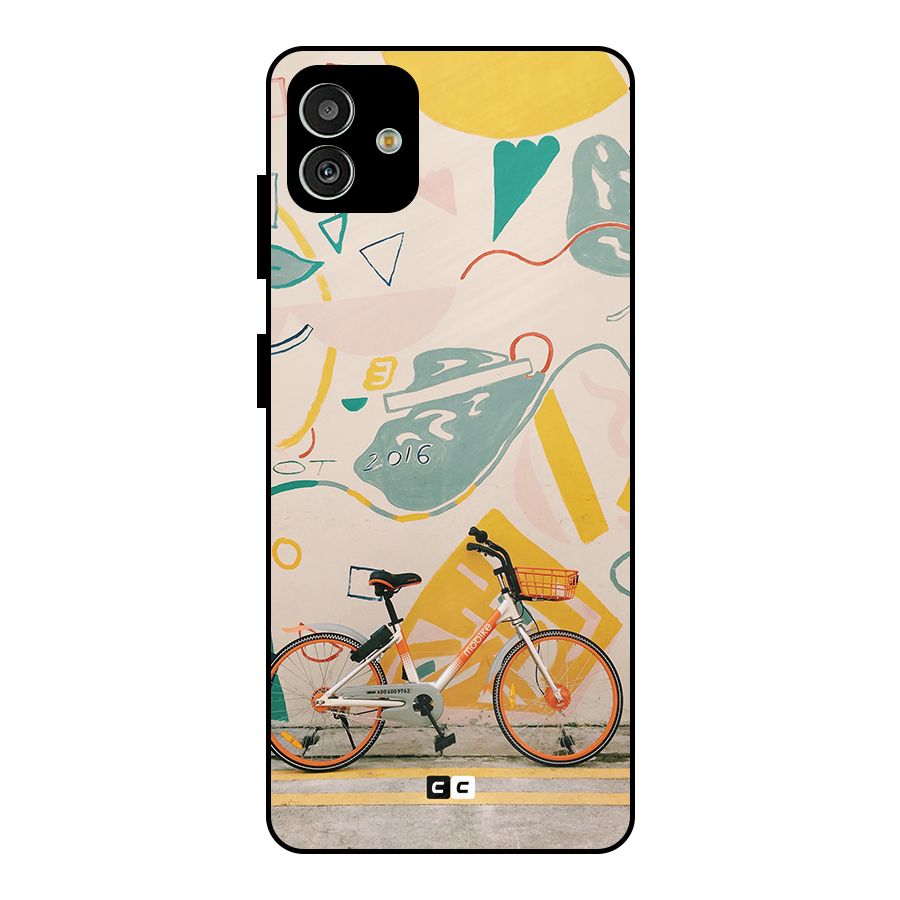 Street Art Bicycle Metal Back Case for Galaxy M13 5G