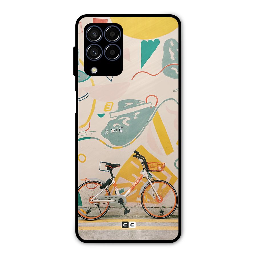 Street Art Bicycle Metal Back Case for Galaxy M53 5G