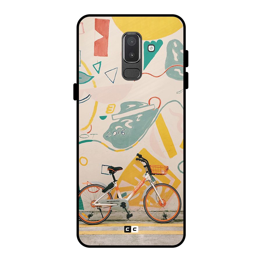 Street Art Bicycle Metal Back Case for Galaxy On8 (2018)
