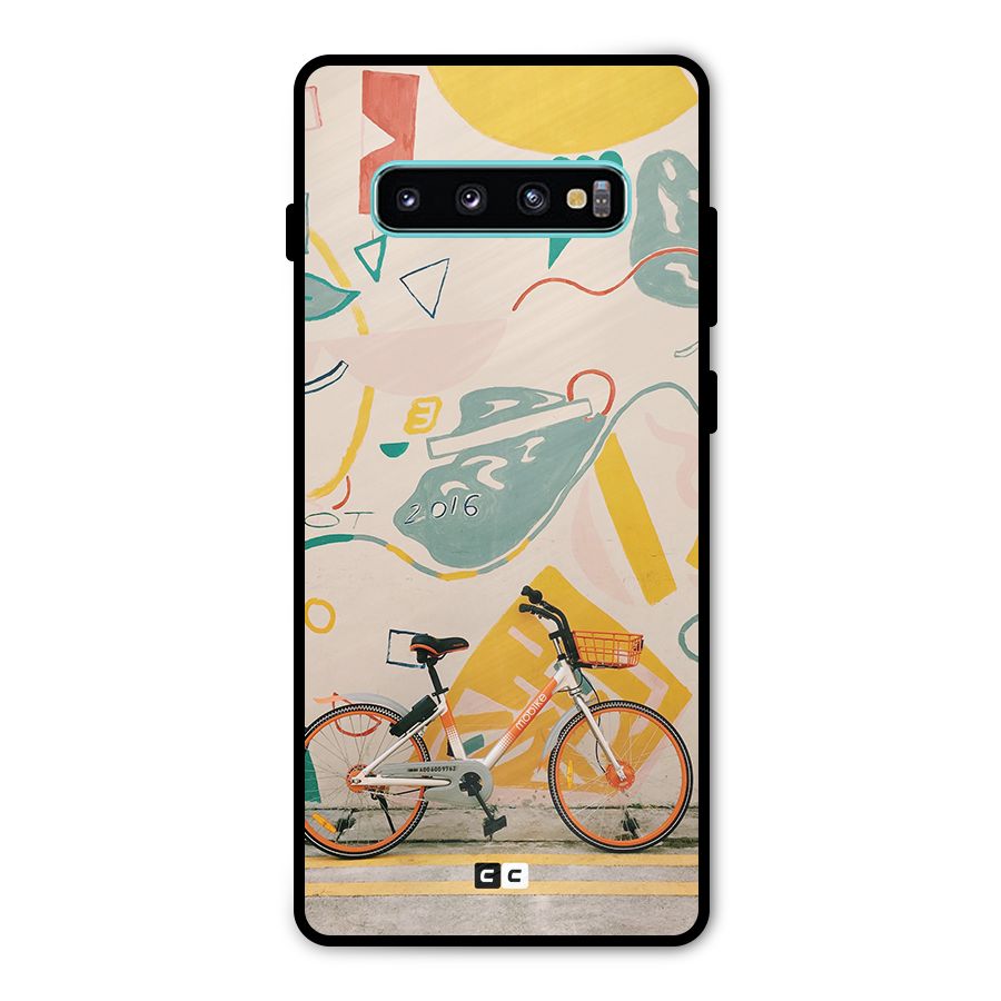 Street Art Bicycle Metal Back Case for Galaxy S10 Plus