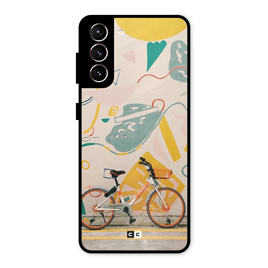 Street Art Bicycle Metal Back Case for Galaxy S21 5G