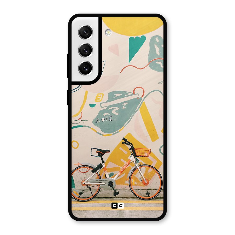 Street Art Bicycle Metal Back Case for Galaxy S21 FE 5G