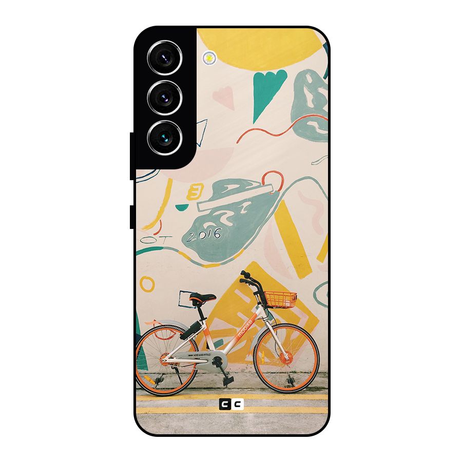 Street Art Bicycle Metal Back Case for Galaxy S22 5G