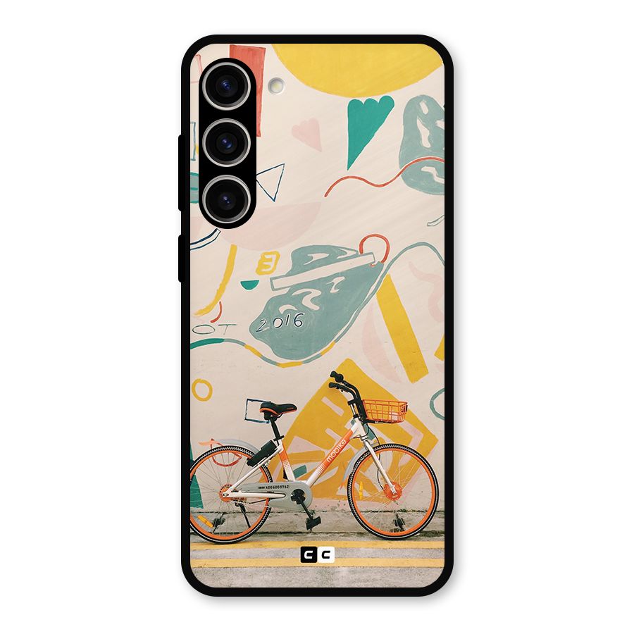 Street Art Bicycle Metal Back Case for Galaxy S23 Plus