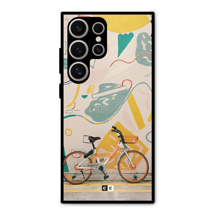 Street Art Bicycle Metal Back Case for Galaxy S24 Ultra