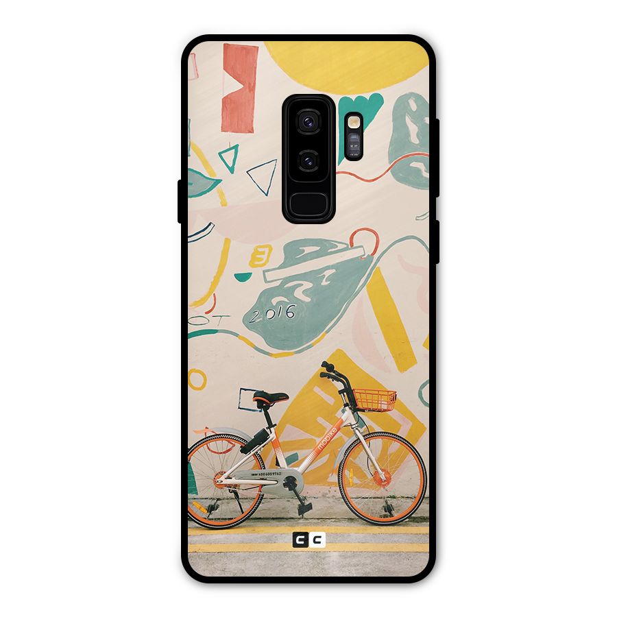 Street Art Bicycle Metal Back Case for Galaxy S9 Plus